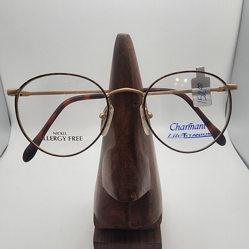 NWOT Charmant Lite Titanium Tortoiseshell & Gold Prescription Glasses Frames